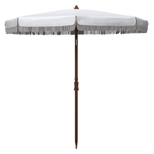 Frenchy Fringe Outdoor Beach Umbrella, White~P77647834