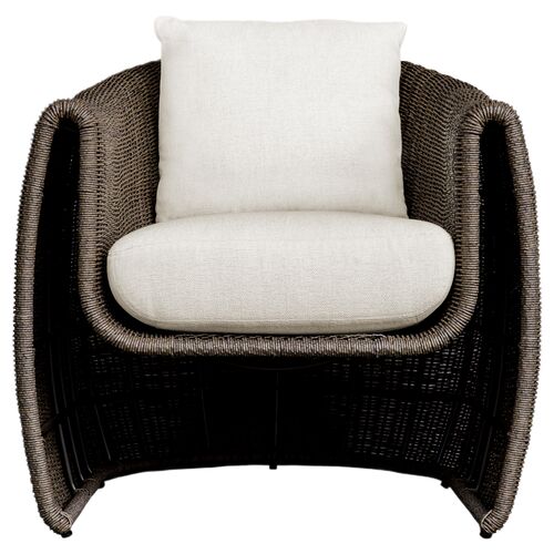 Manuela Outdoor Lounge Chair, Brown