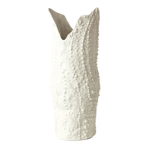 Crocodile Porcelain Vase, Matte White Crocodile Porcelain Vase, Matte White