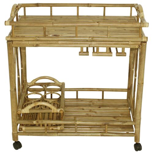 Bamboo Bar Cart, Natural~P77405813