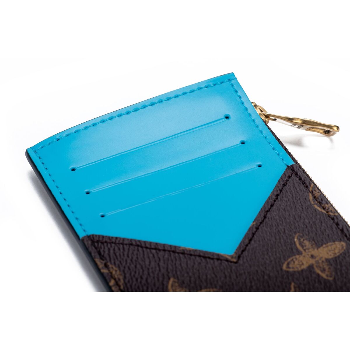 Louis Vuitton Coin Card Holder Monogram Eclipse Lagoon Blue in