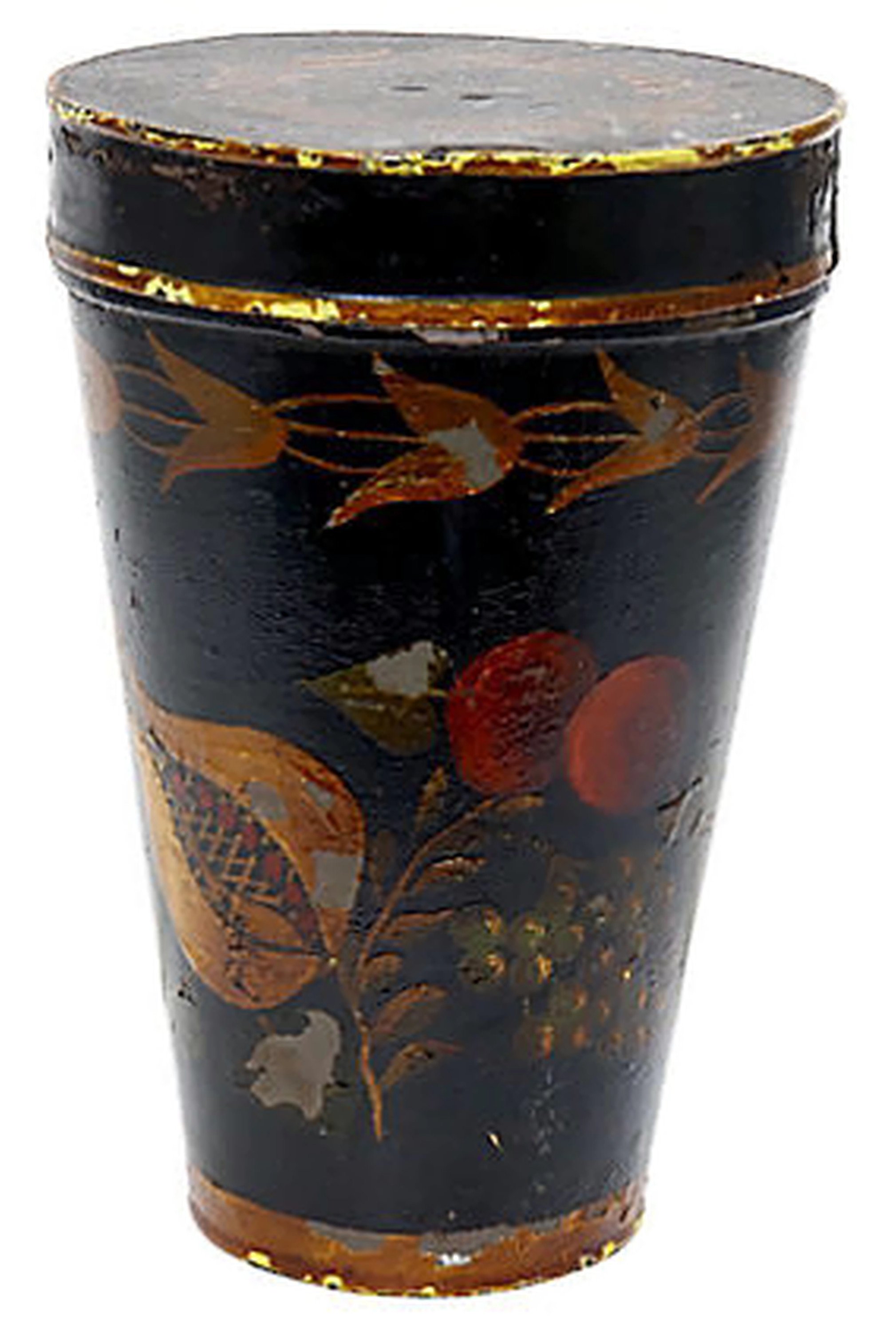 19th-C. Hand-Painted Tole Canister~P77584729