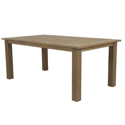 Verian Outdoor Teak Dining Table, Brown
