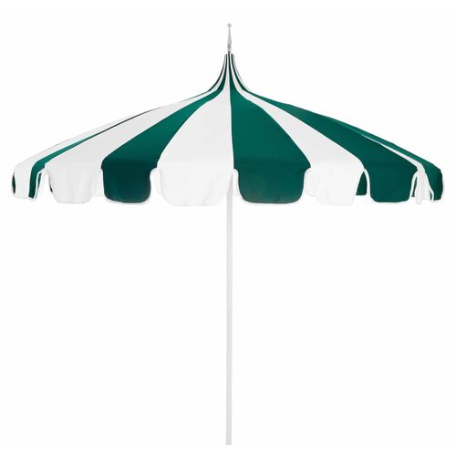 Pagoda Patio Umbrella, Green/White~P76522262