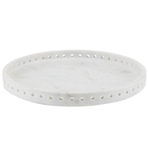 Freya Marble Tray, White