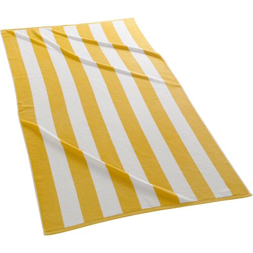 Cabana Stripe Beach Towel, Yellow~P77644526