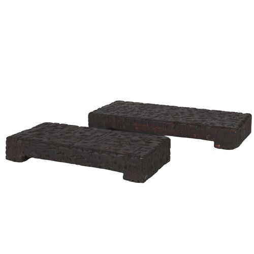 S/2 Moorings Reclaimed Wooden Risers, Dark Brown S/2 Moorings Reclaimed Wooden Risers, Dark Brown