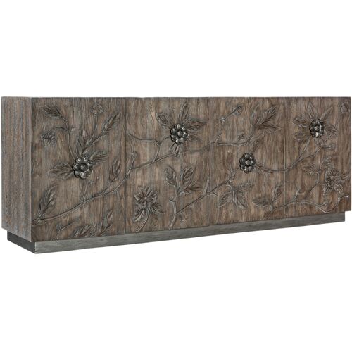 Melange Florence 4-Door 2-Drawer Oak Credenza, Brown