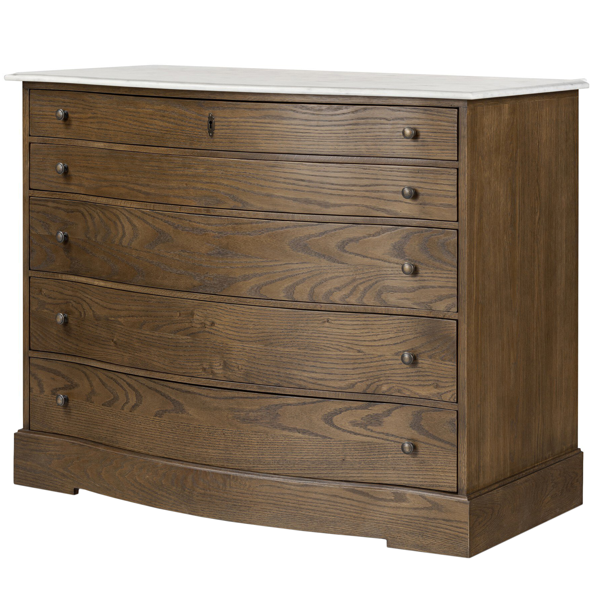 Lena Marble Top Dresser, Spiced Oak