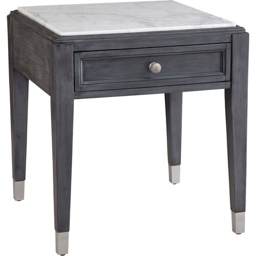 Justine Marble Top End Table, Graphite~P77656906