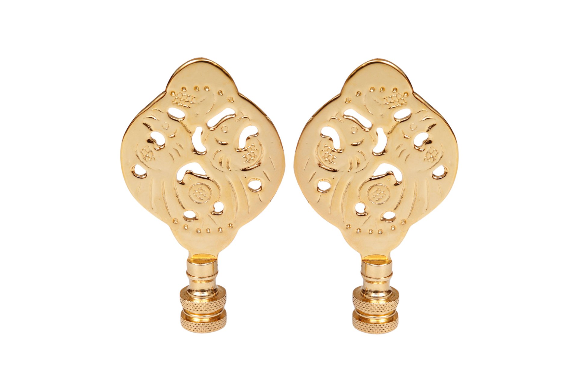Chinoiserie Brass Lamp Finials, Pair~P77620680