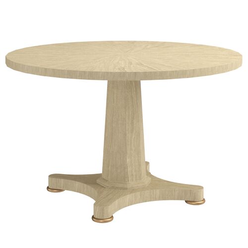 Tallow Round Parquet-Top Pedestal Dining Table Tallow Round Parquet-Top Pedestal Dining Table