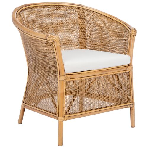 Willy Rattan Accent Chair, Honey Brown~P77648066