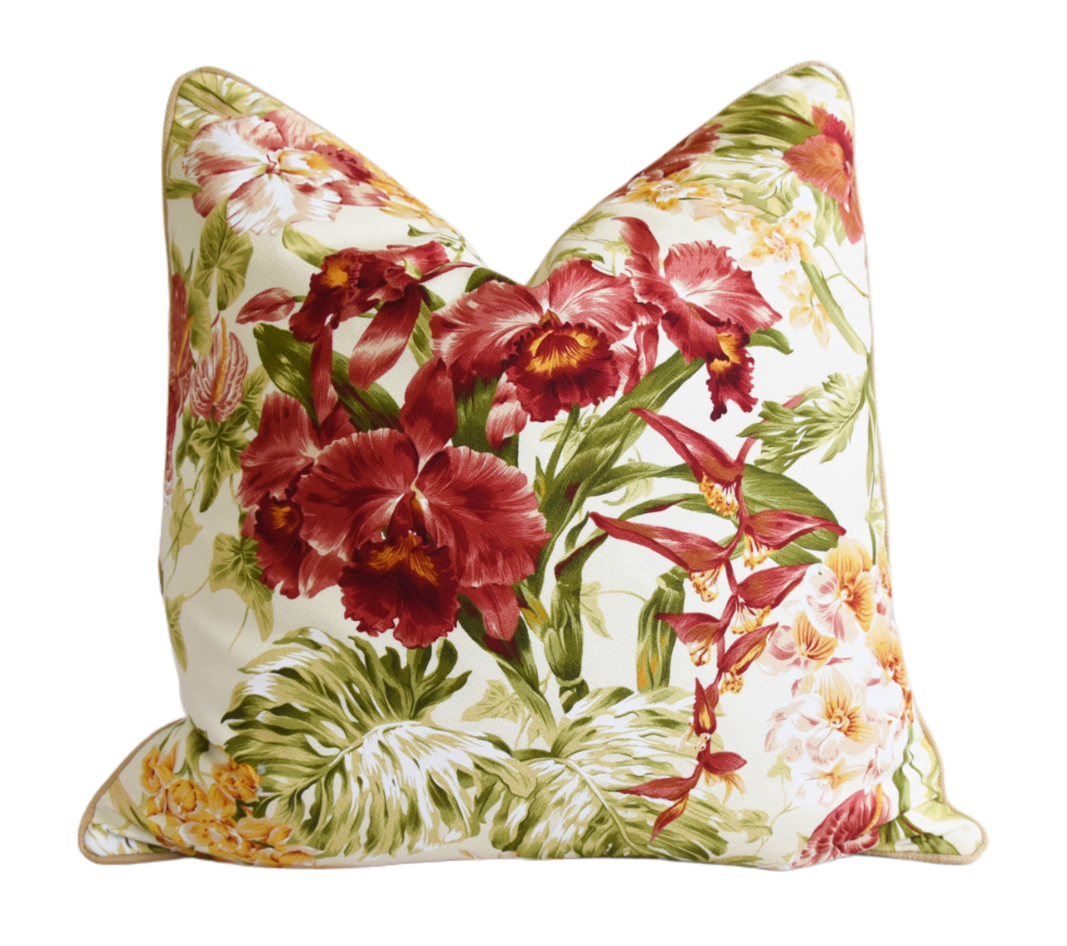 Tropical Orchid Cotton & Linen Pillow~P77669381