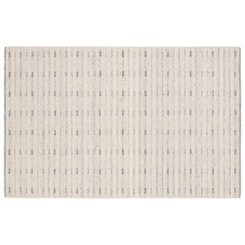 Aiker Handmade Striped Rug, Ivory/Taupe