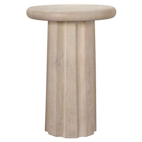 Cremini Wood Side Table, Bleached White Cremini Wood Side Table, Bleached White
