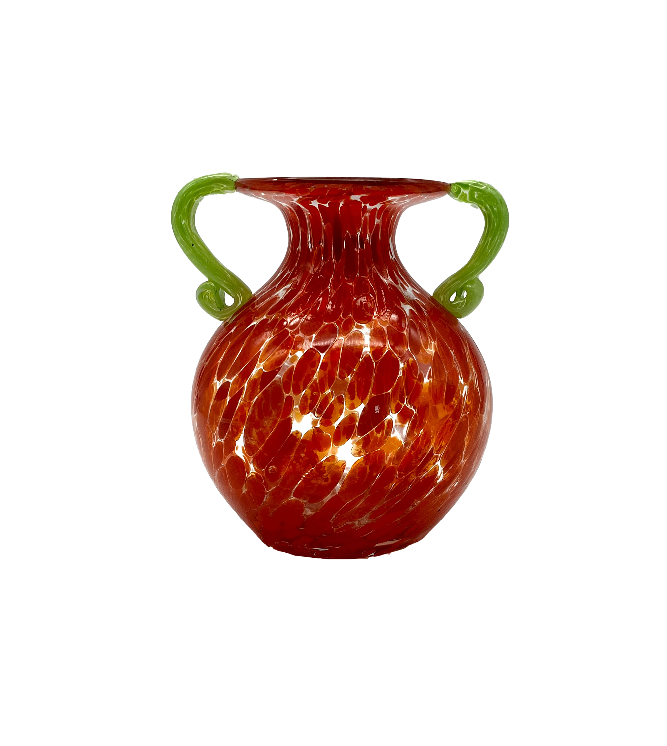 Red & Green Glass Amphora Art Glass Vase~P77646586