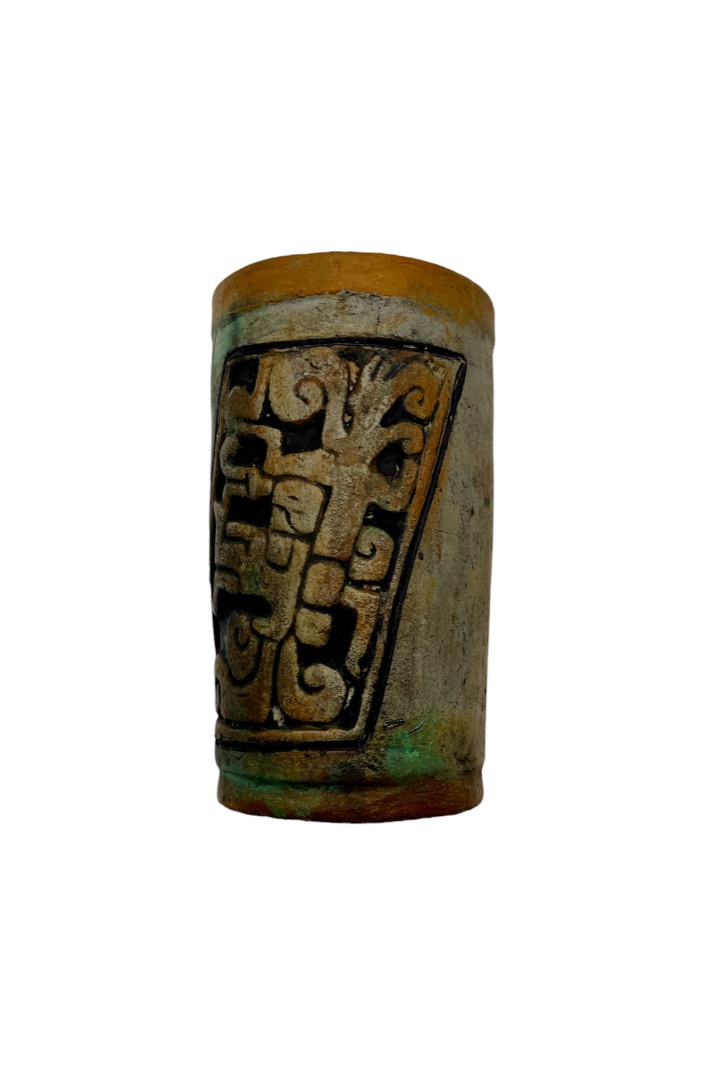 C. 1970s Mayan-Style Cylindrical Vase~P77650917