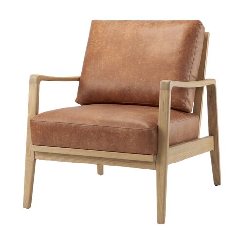 Beckett Faux Leather Accent Chair, Tan Beckett Faux Leather Accent Chair, Tan