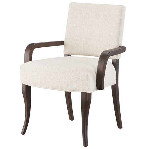 S/2 Dahlia Arm Chairs, Otter/Sand Performance