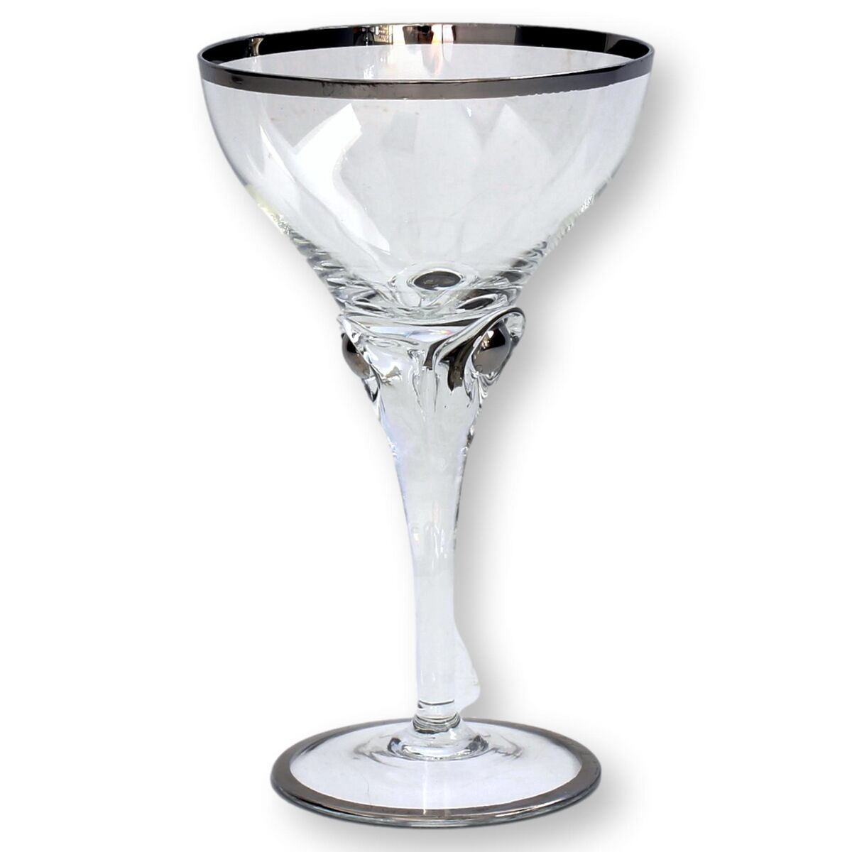 Silver Rimmed Cocktail Glasses, S/6