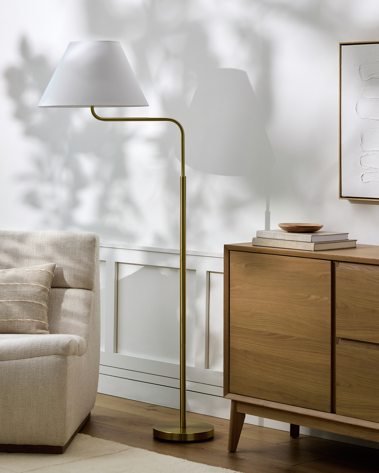 Evelyn Floor Lamp, Brass | One Kings Lane