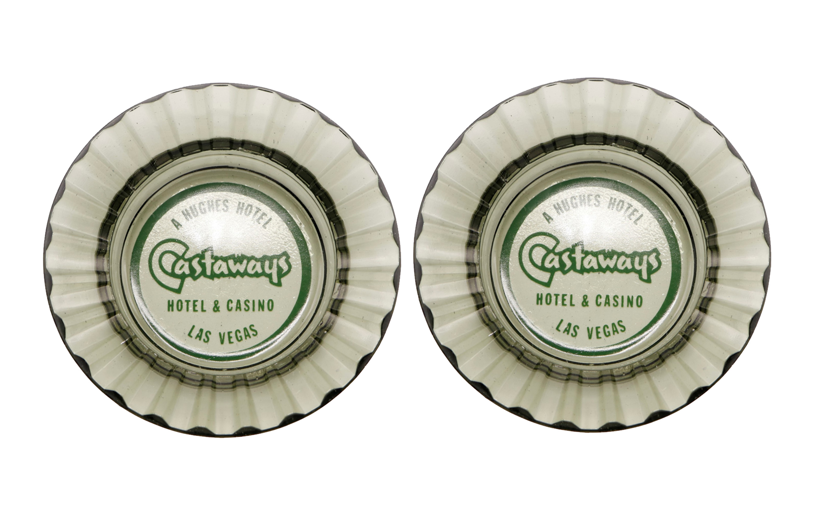 Castaways Hotel Glass Ashtrays - a Pair~P77678746