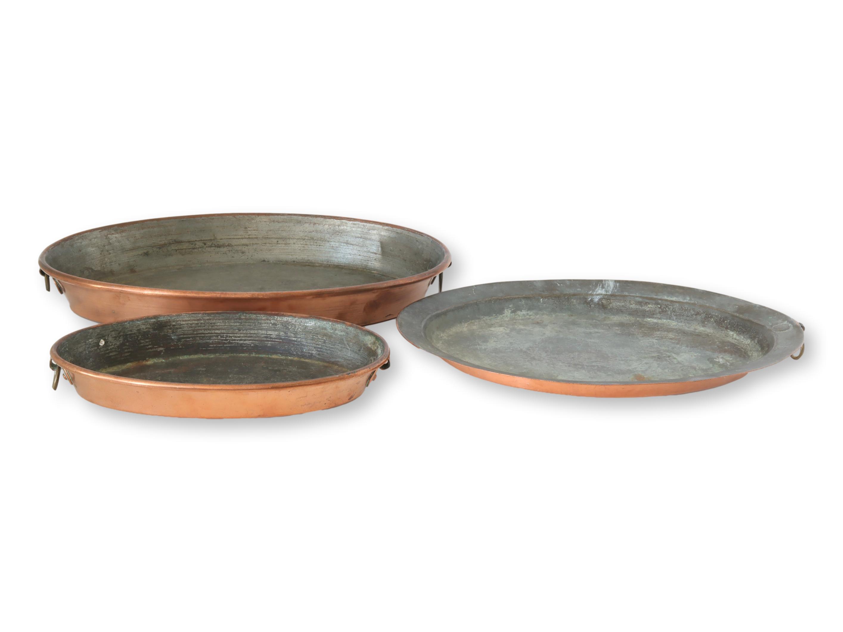 Antique French Copper Gratin Pans~P77676241