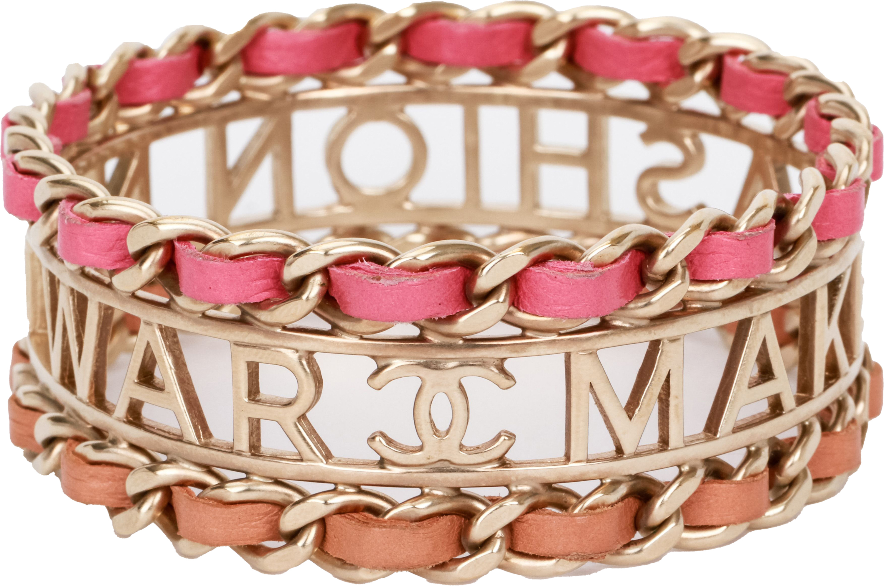 Chanel statement gold bangle bracelet~P77633491