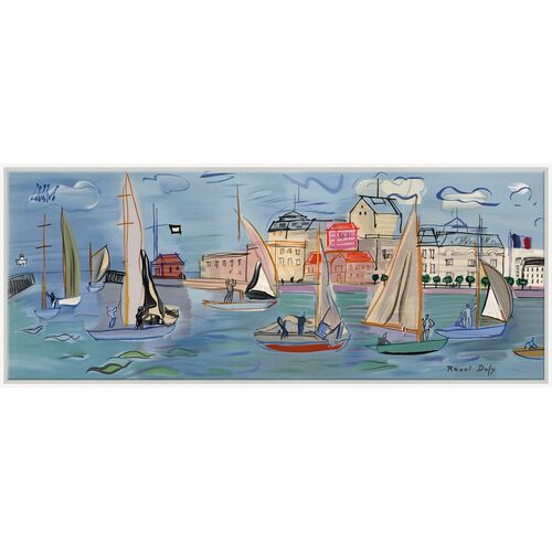 The Regattas by Raoul Dufy Framed Canvas Painting, 22.5" x 55.5"