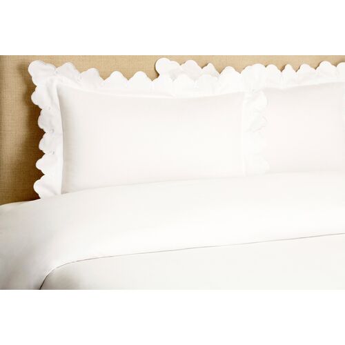 Scallop Duvet Set, White