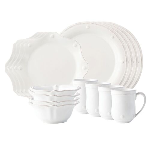 Berry & Thread Classic 16pc Place Setting, Whitewash