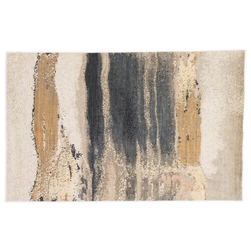 Migonne Hand-Knotted Rug, Gold/Gray~P77504238