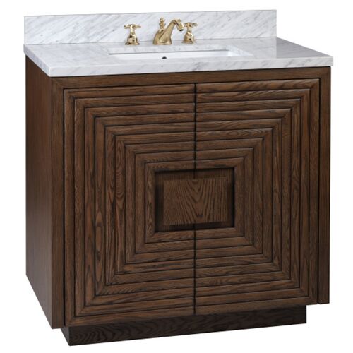 Morombe 36" Marble Vanity with Rectangular Undermount Sink, Cocoa Morombe 36" Marble Vanity with Rectangular Undermount Sink, Cocoa