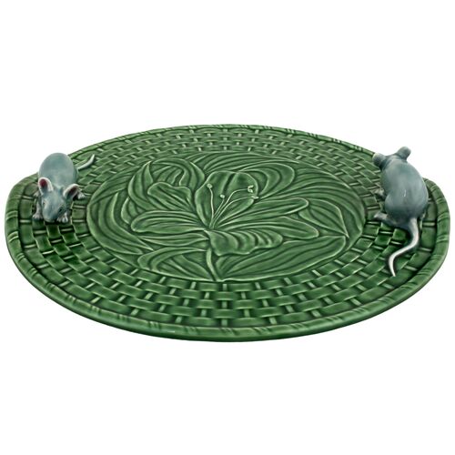 Lily Cheese Tray With Mouses, Green