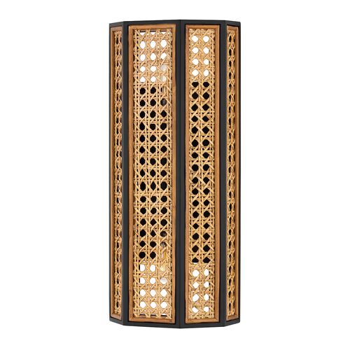 Georgia Rattan Wall Sconce, Natural/Old Bronze