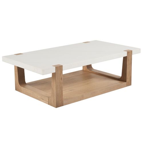 Rosa Cocktail Table, Natural Oak/White Quartz Rosa Cocktail Table, Natural Oak/White Quartz