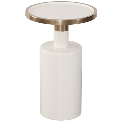 Tivoli Accent Table, White/Gold