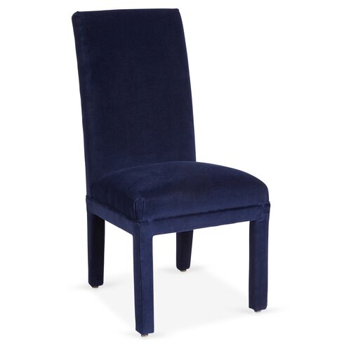 Monroe Side Chair, Lapis Velvet~P77370618