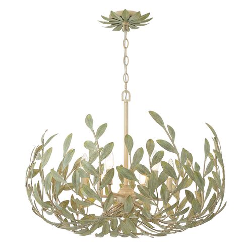 Broche 6-Light Chandelier, Champagne Green Tea
