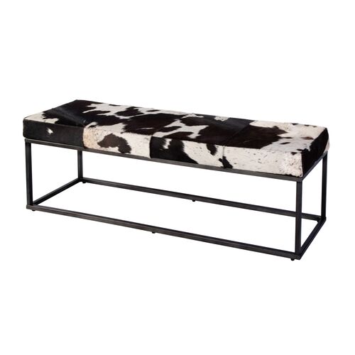 Bonnie 54" Hair-on-Hide Leather Bench