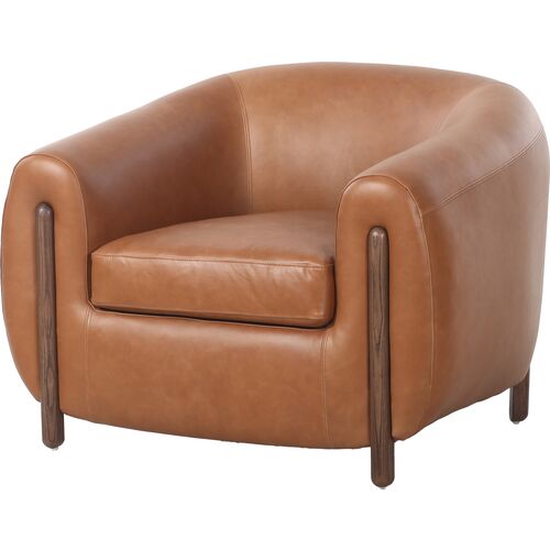 Renee Accent Chair, Valencia Camel Leather~P111118831