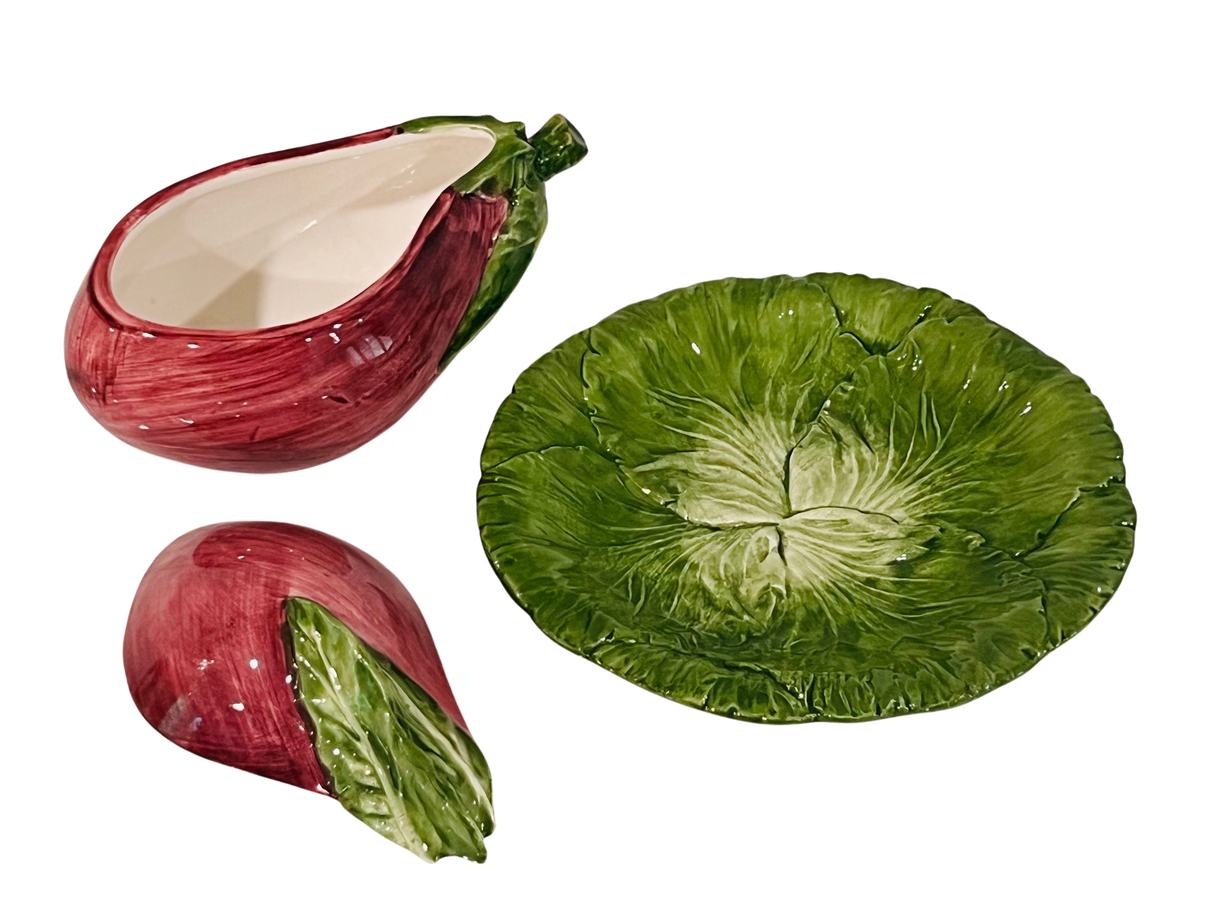Italian Majolica Covered Eggplant Bowl~P77696136