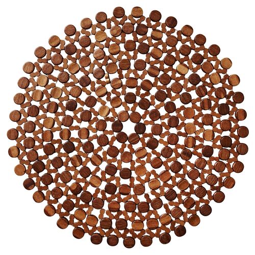 S/4 Round Place Mats, Brown~P77438748