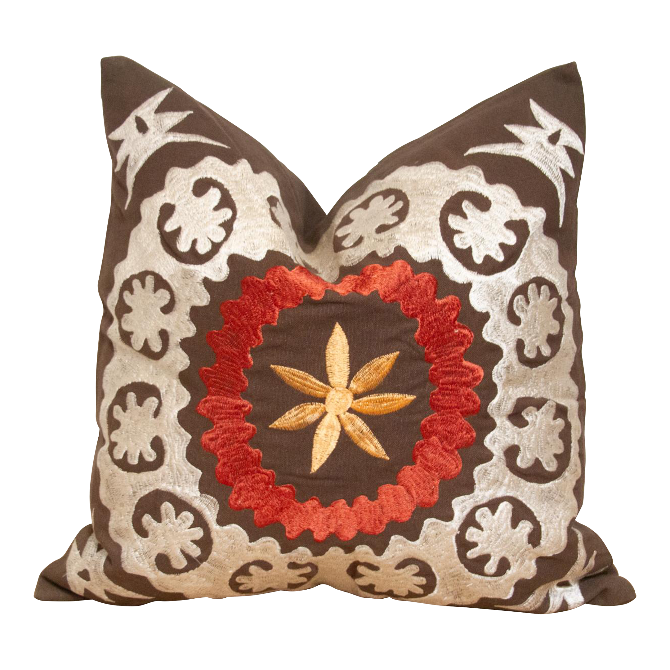 Earthy Cotton Suzani Pillow Cover~P77682046