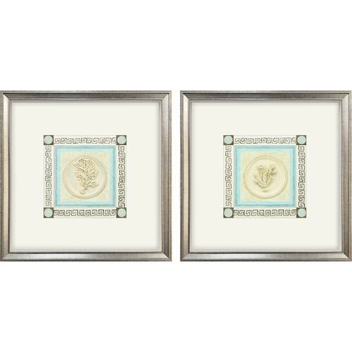 S/2 Intaglio Coral II Framed Painting S/2 Intaglio Coral II Framed Painting