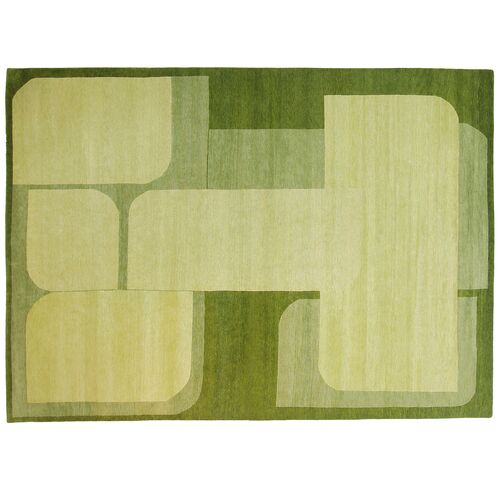 Palm Rug, 9x12, Green