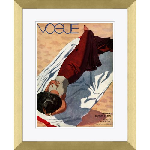 Vogue Magazine Cover, A Woman Lying at the Beach~P77603122