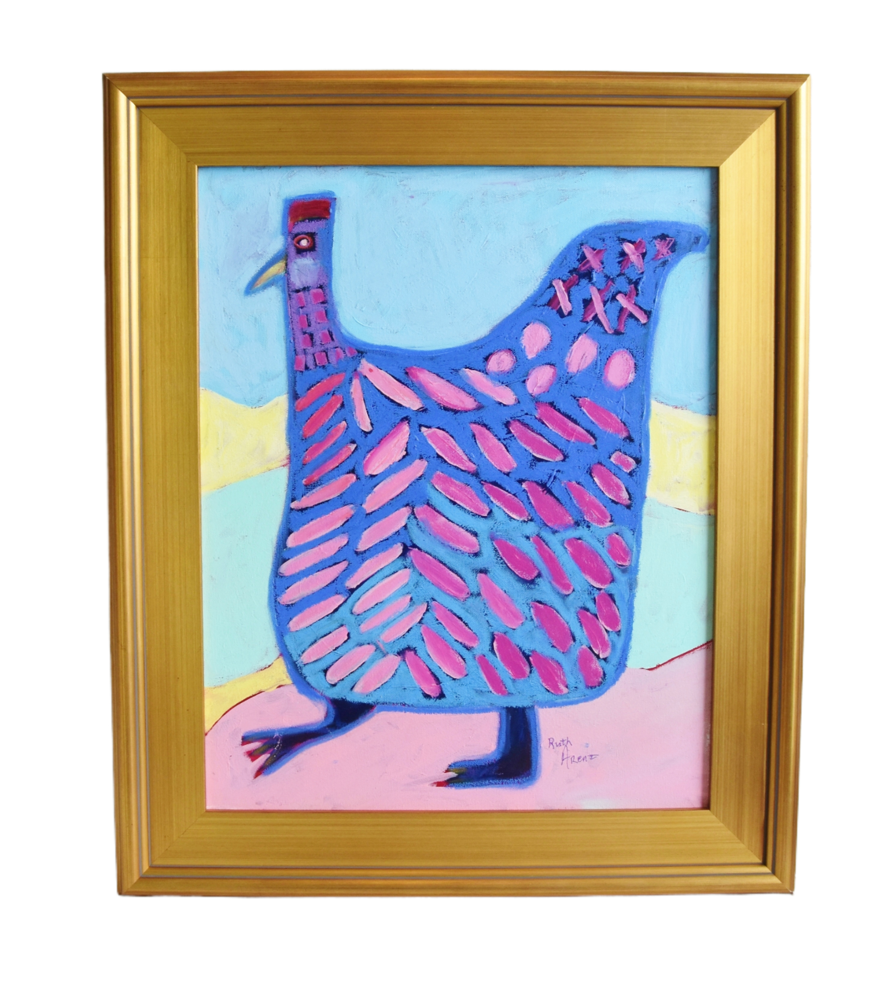 Folk Art Chicken Hen Rooster Painting~P77678755