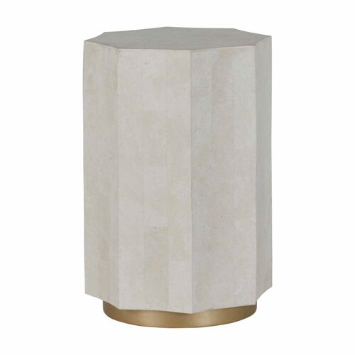 Bellany Agate Side Table, White